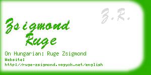 zsigmond ruge business card